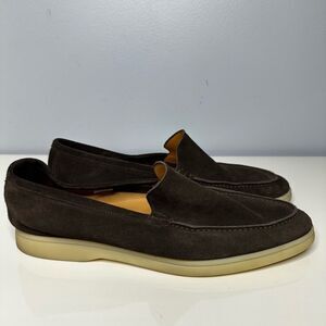 SuitSupply Dark Brown Italian Calf Suede Slip-On Loafers Shoes Sz 12 / 45